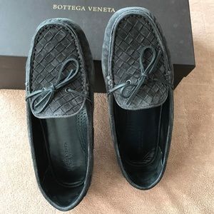 Bottega veneta slip-on soft suede driver, Ardoise